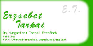 erzsebet tarpai business card